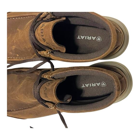 Ariat Spitfire Moc Toe 8.5 EEE Chukka Shoes Brown Leather 10038479 Waterproof - Picture 4 of 10